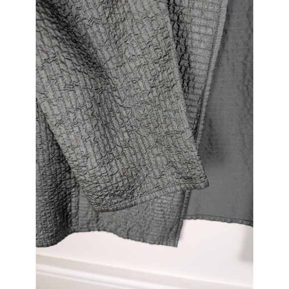 EILEEN FISHER Womens Tussan Silk Open Front Jacket Dim Sage Green Sz M Elegant - Picture 4 of 11